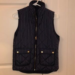 Navy Striped Puffer Vest